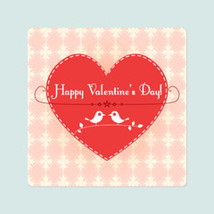 Vector Valentine card with cute birds