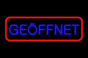 Neon Sign geöffnet