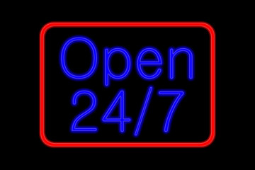 Neon Sign open 24 7