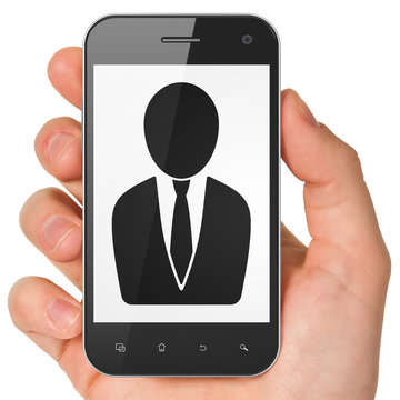 Law concept: Business Man on smartphone