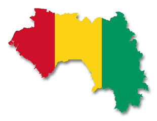 Carte / drapeau de la Guinée