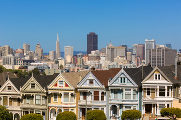 San Francisco Victorian houses in Alamo Square California