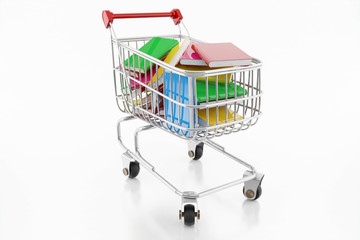 shopping trolley with books