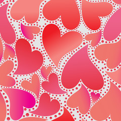 Wallpaper with pink hearts