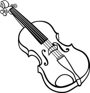 violin cartoon illustration coloring page