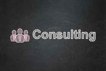 Obraz premium Finance concept: Business People and Consulting on chalkboard