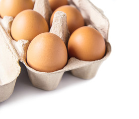 Eggs on white background 