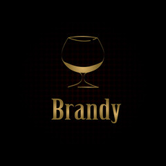 brandy glass design menu background. Vector