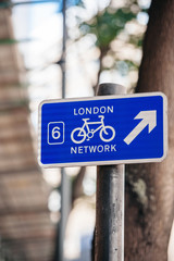 London bicycle network sign in London England