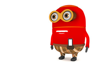 Lustige Figur mit Smartphone