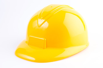 Yellow hard hat isolated on white background