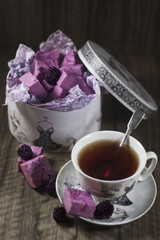 Homemade blackberry marshmallow
