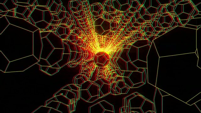 vj, sphere on a black background. 3d, stereoscopic, anaglyph