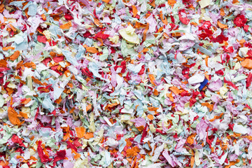 Fototapeta na wymiar Many colored carnival confett