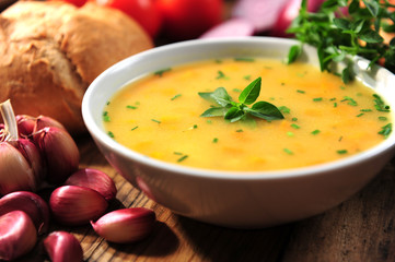 Potatoes soup bowl