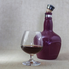 Glass and bottle