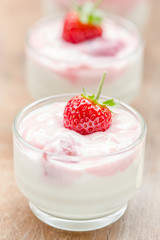 strawberry smoothie with strawberries