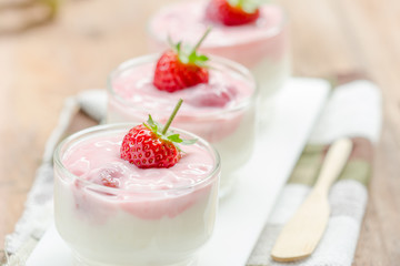 strawberry smoothie with strawberries