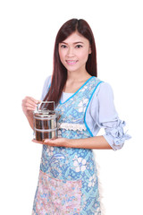 female chef with tiffin