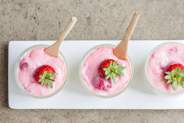 strawberry smoothie with strawberries