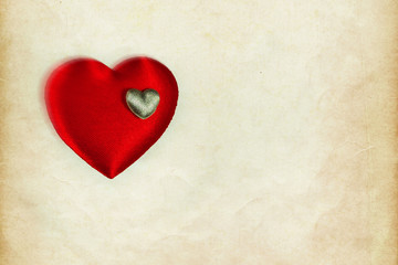 Heart Background, Blurred on Vintage Paper