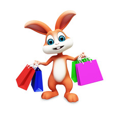 Bunny with shopping bags