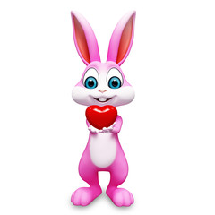 Fototapeta na wymiar Happy bunny with heart
