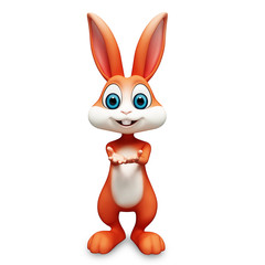 happy smiling bunny with presenting
