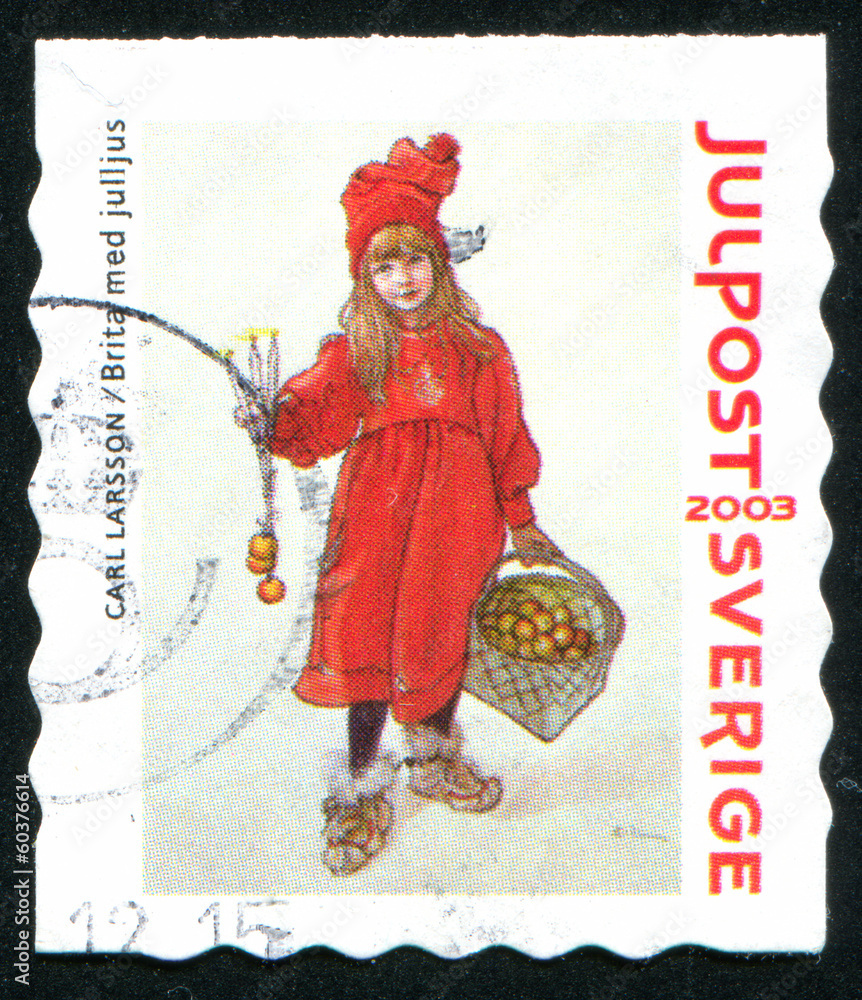 Sticker Girl in red coat