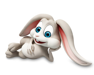 happy smiling bunny with relaxed pose