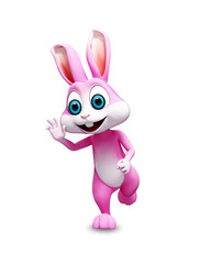 Happy smiling bunny with runing