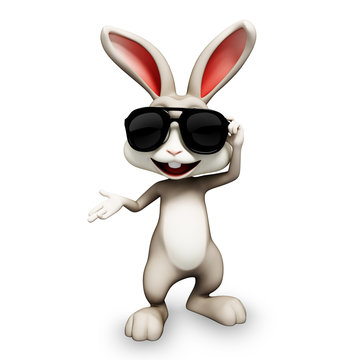 happy smiling bunny with sunglass