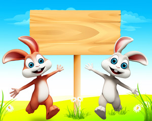 happy smiling bunny with runing