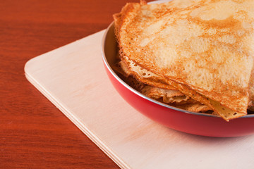 pancakes on a frying pan