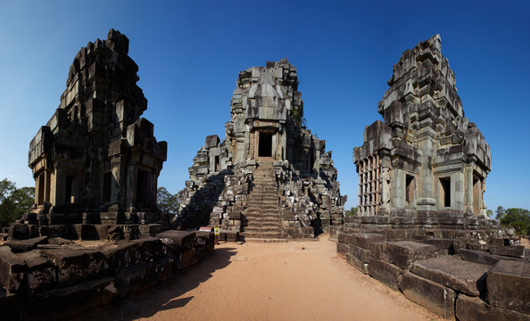Ta Phrom temple in top