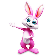 happy smiling bunny with presentation