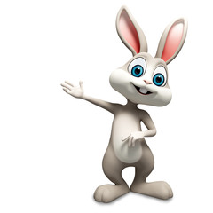 happy smiling bunny with presentation
