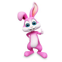 happy smiling bunny with thumbs up