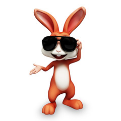 happy smiling bunny with sun glass