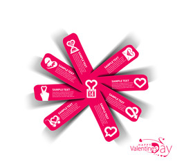 Valentine Day Heart Button Design.
