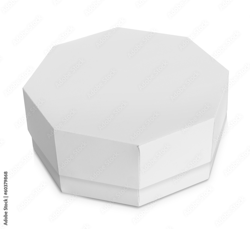 Wall mural White octagon shaped box