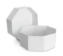 White octagon shaped box