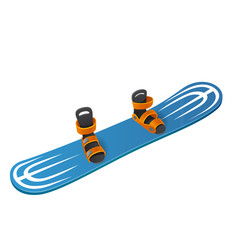 Blue snowboard on white background