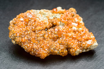 Spessartine garnets in cluster