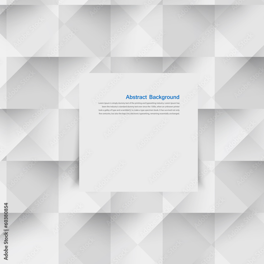 Sticker vector white triangle. abstract and grey backround
