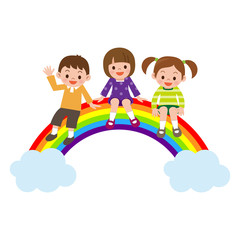 虹に座る子供達
