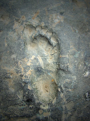 bronze footprint, kid