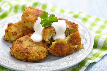 Vegetable pancakes with potato and brussel sprouts