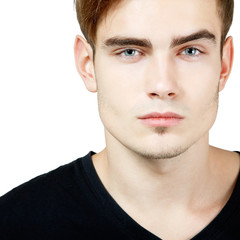 Obraz premium Portrait of handsome young man, sexy guy looking at camera