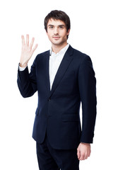 Young businessman isolated on white